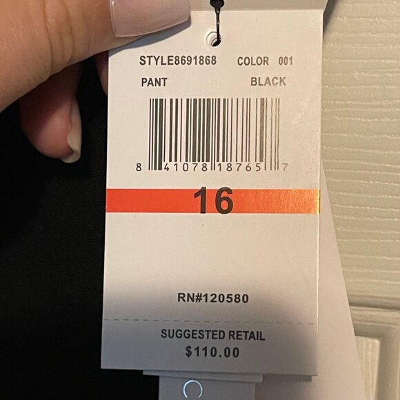 Amanda + Chelsea Alex Pant Size 16 Modern Fit Ankle Pants Black Comfort Waist NW - Picture 8 of 9